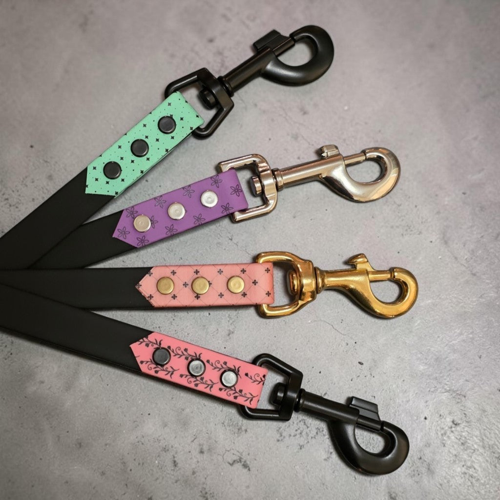 3/4" Wide Patterned Two-Tone BioThane® Leash for Large Dogs