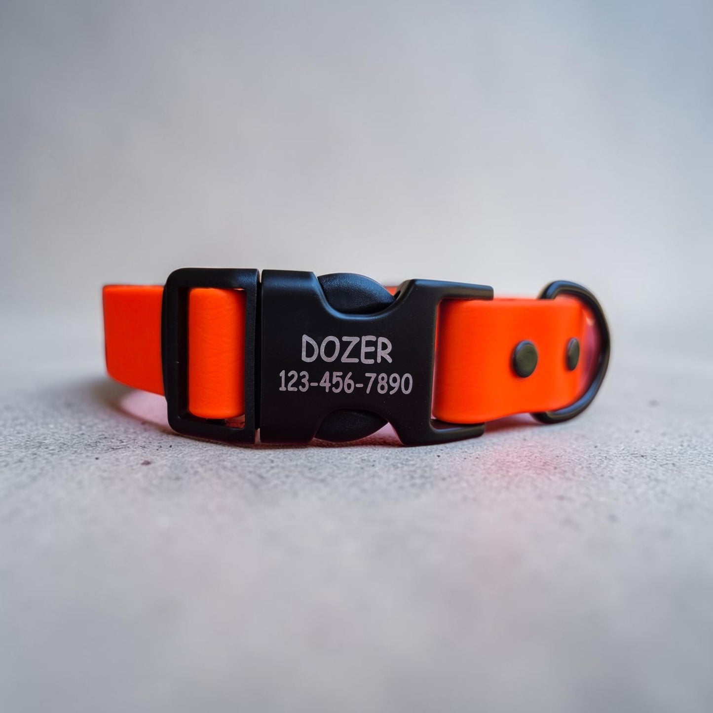 1" Wide BioThane® Dog Collar with Engraved Black Metal/Plastic Side Release Buckle