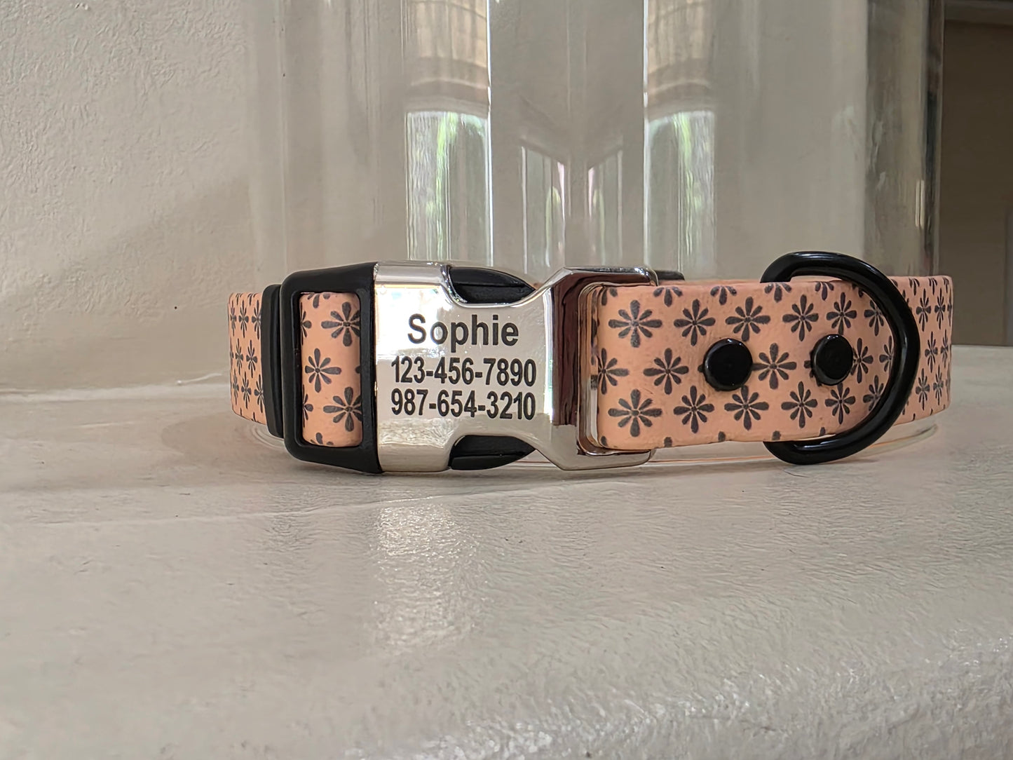 1" Wide BioThane® Dog Collar with Engraved Metal/Plastic Side Release Buckle