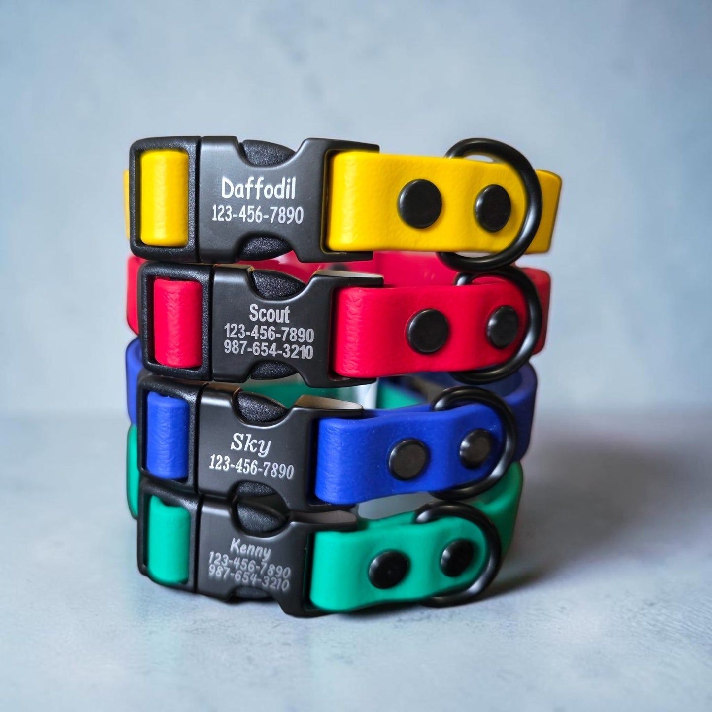 5/8" Wide Personalized Quick-Release BioThane® Dog Collar for Small Dogs