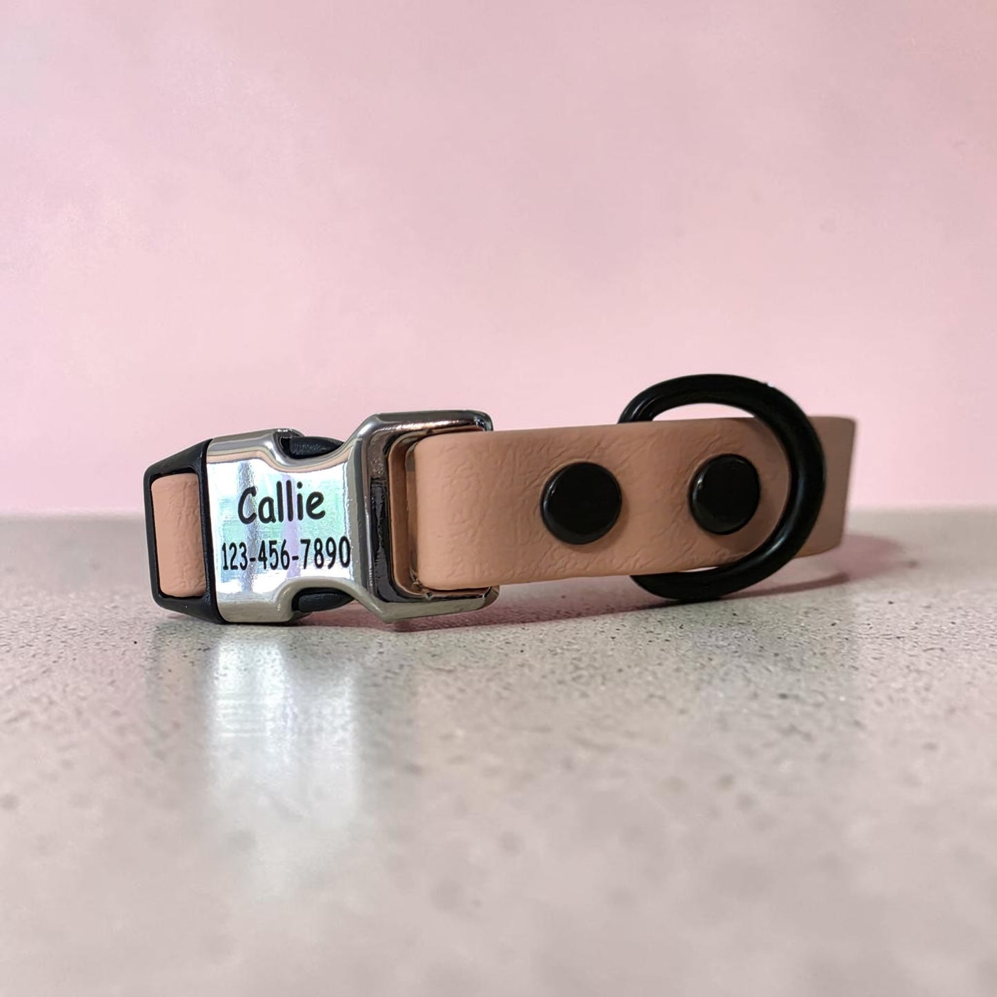 5/8" Wide Personalized Quick-Release BioThane® Dog Collar for Small Dogs